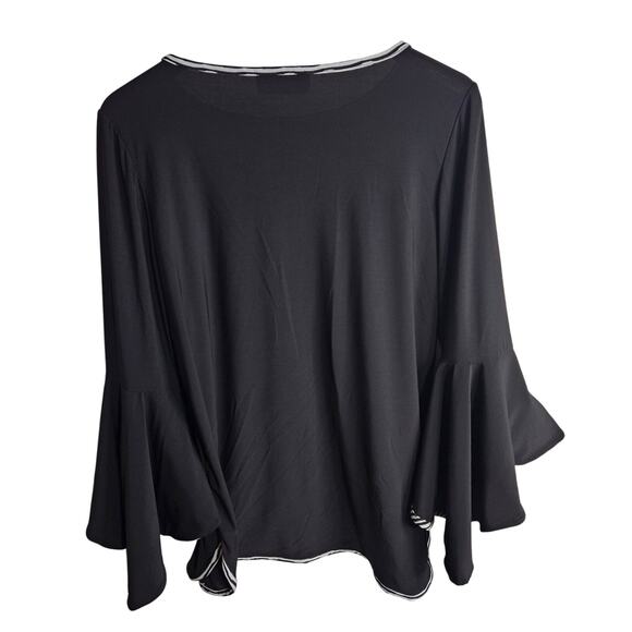 Sole Dione Studio Med Black Tunic With Black & White Striped Details With Fluted - Picture 4 of 6